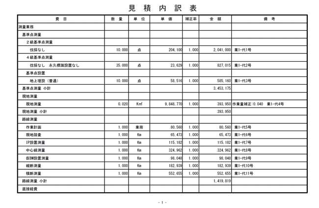 見積内訳表